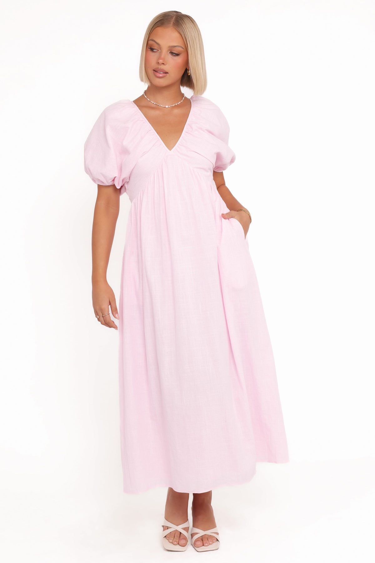 Sullivan Puff Sleeve Maxi Dress in Pink – view 2 of 8