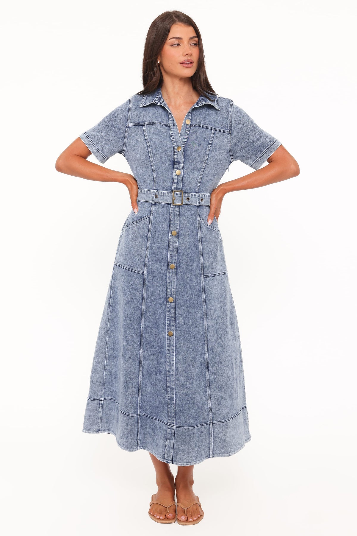 Tamara Maxi Dress in Med Denim – view 6 of 8