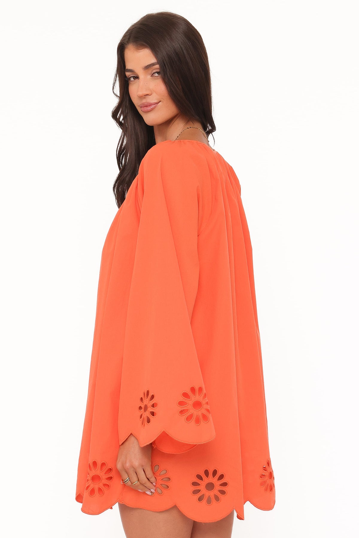 Tampa Long Sleeve Mini Dress in Orange – view 5 of 8