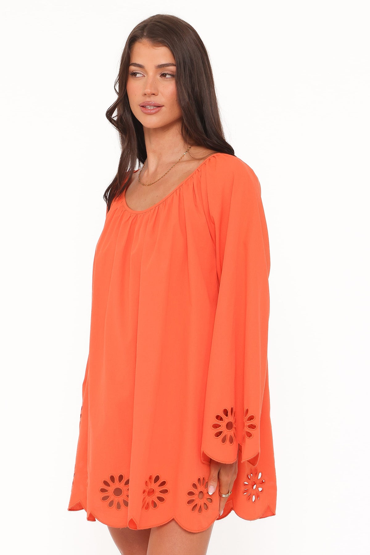 Tampa Long Sleeve Mini Dress in Orange – view 4 of 8