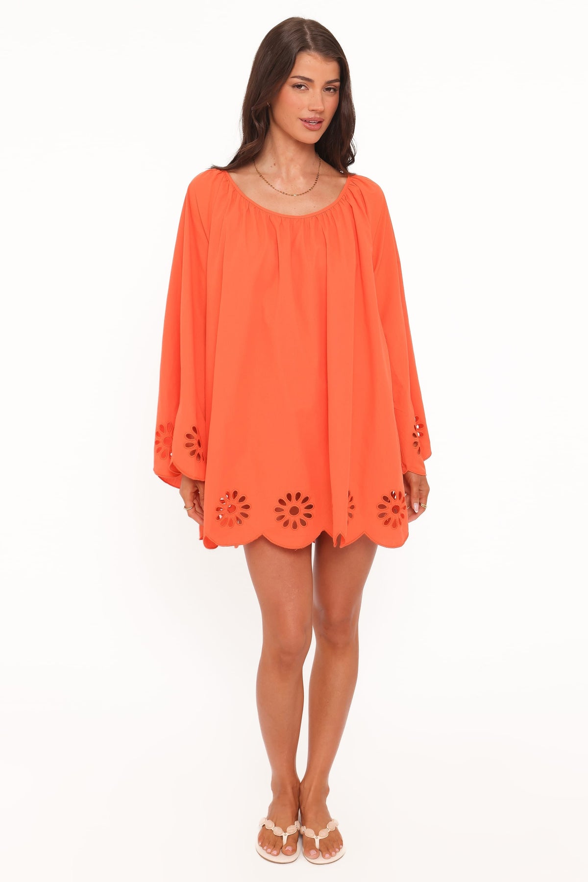 Tampa Long Sleeve Mini Dress in Orange – view 6 of 8