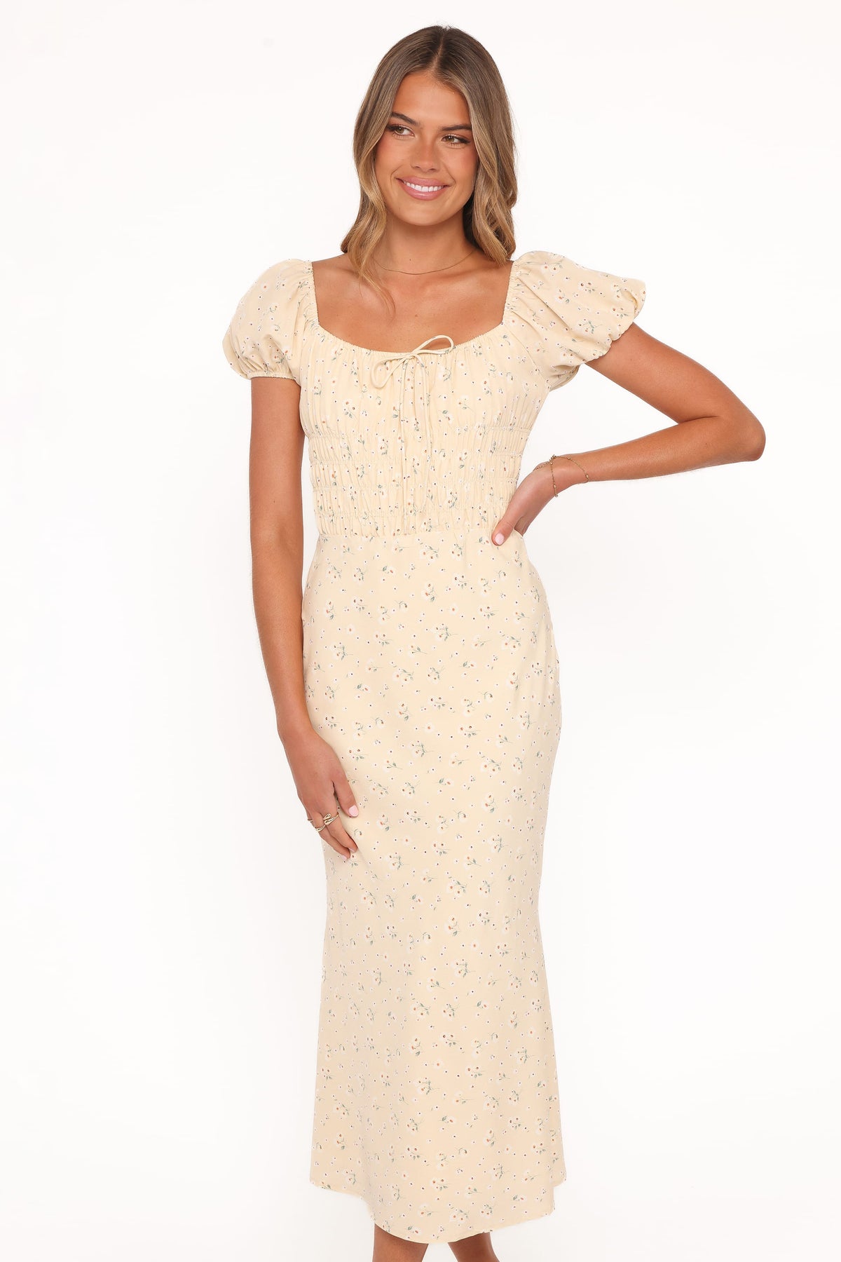 Teigan Midi Dress in Yellow Floral – view 2 of 9