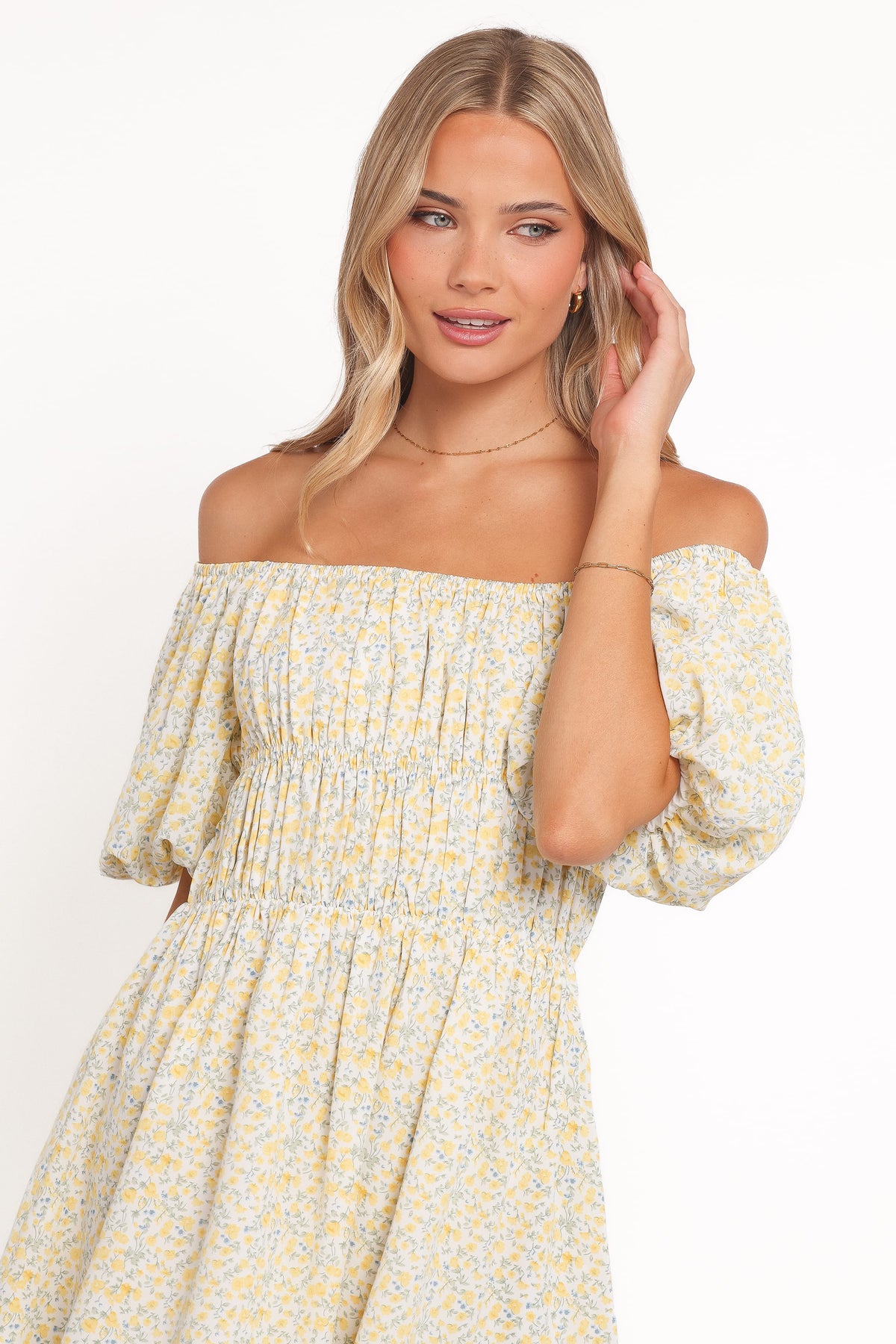 Tori Off Shoulder Mini Dress in Floral – view 2 of 6