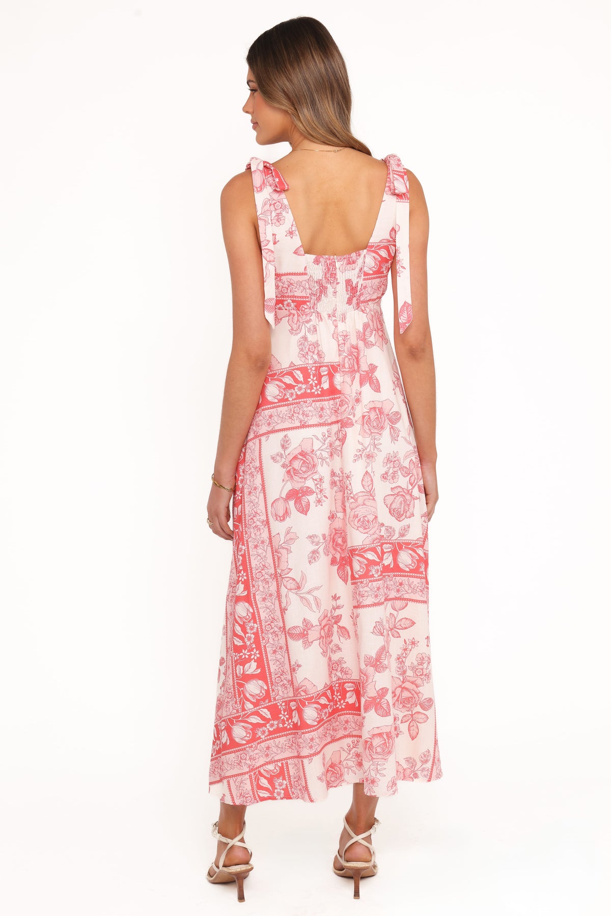 Valara Tie Shoulder Maxi Dress in Rose Tile – view 4 of 6