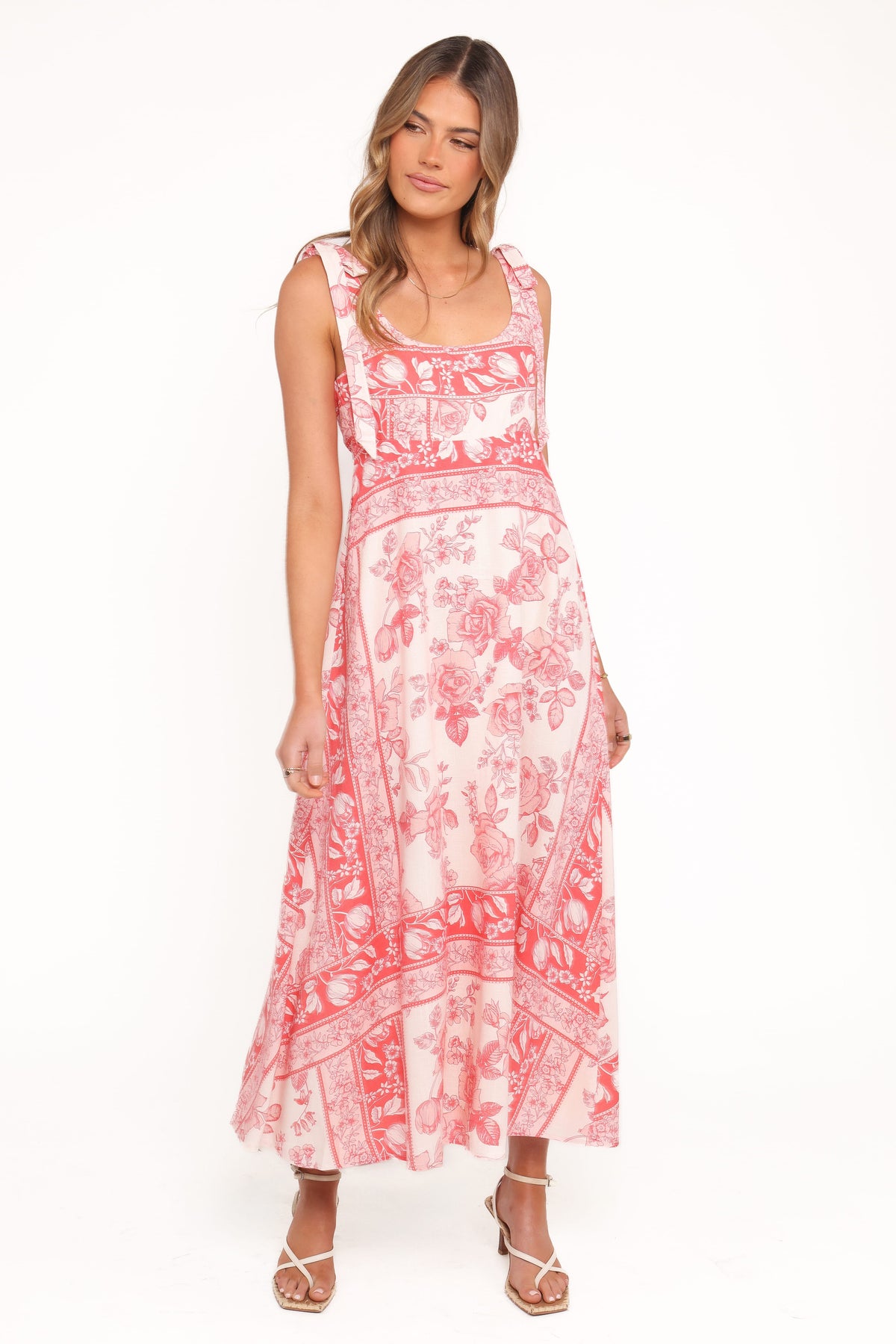 Valara Tie Shoulder Maxi Dress in Rose Tile – view 5 of 6