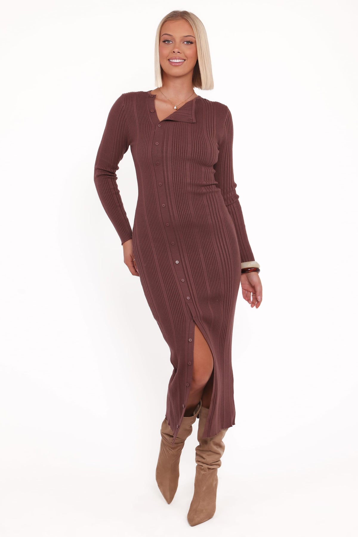 Valia Midi Dress in Espresso – view 2 of 6