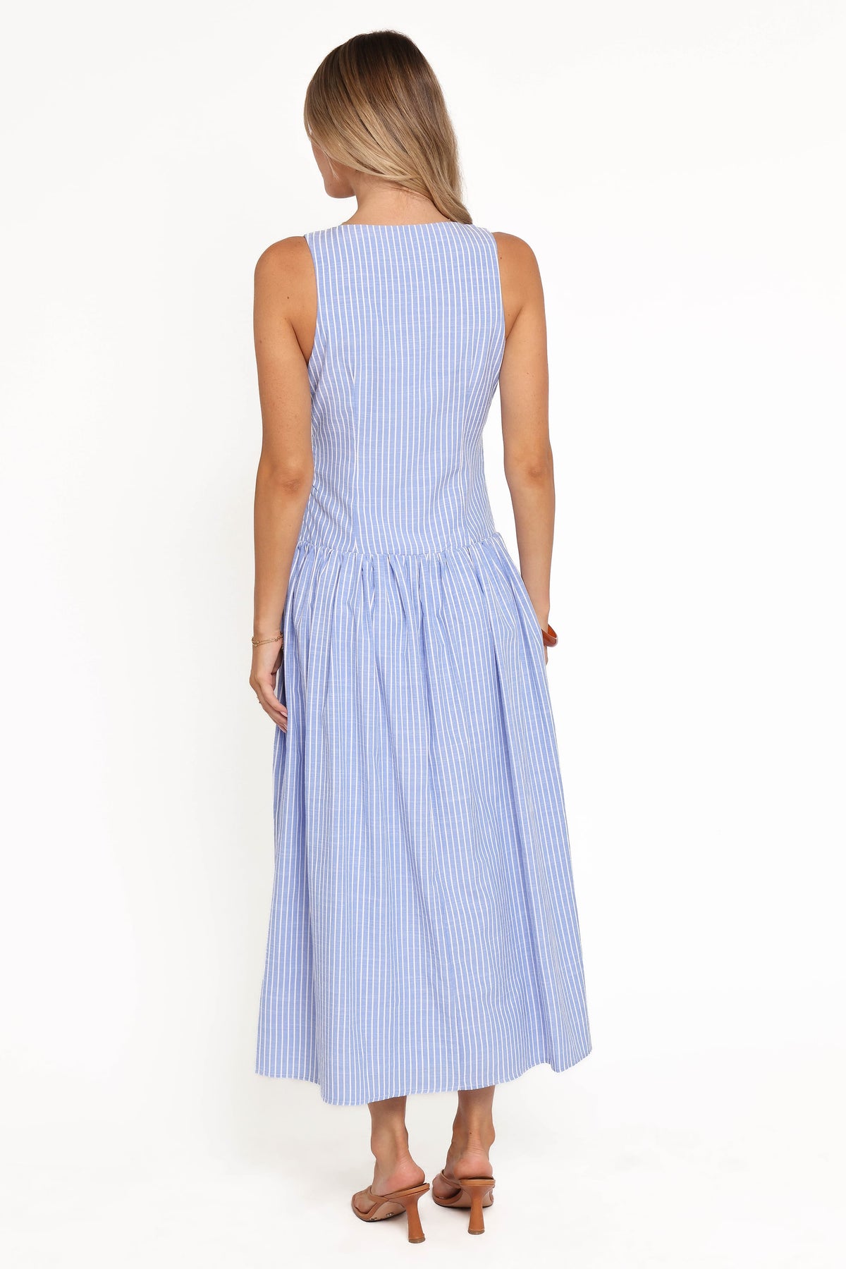 Vanessa Maxi Dress in Navy Pinstripe – view 5 of 8