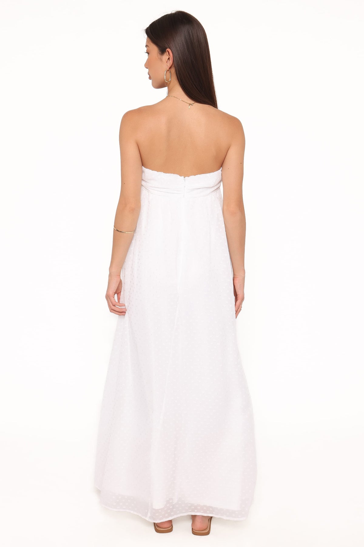 Vee Strapless Maxi Dress in White – view 4 of 5