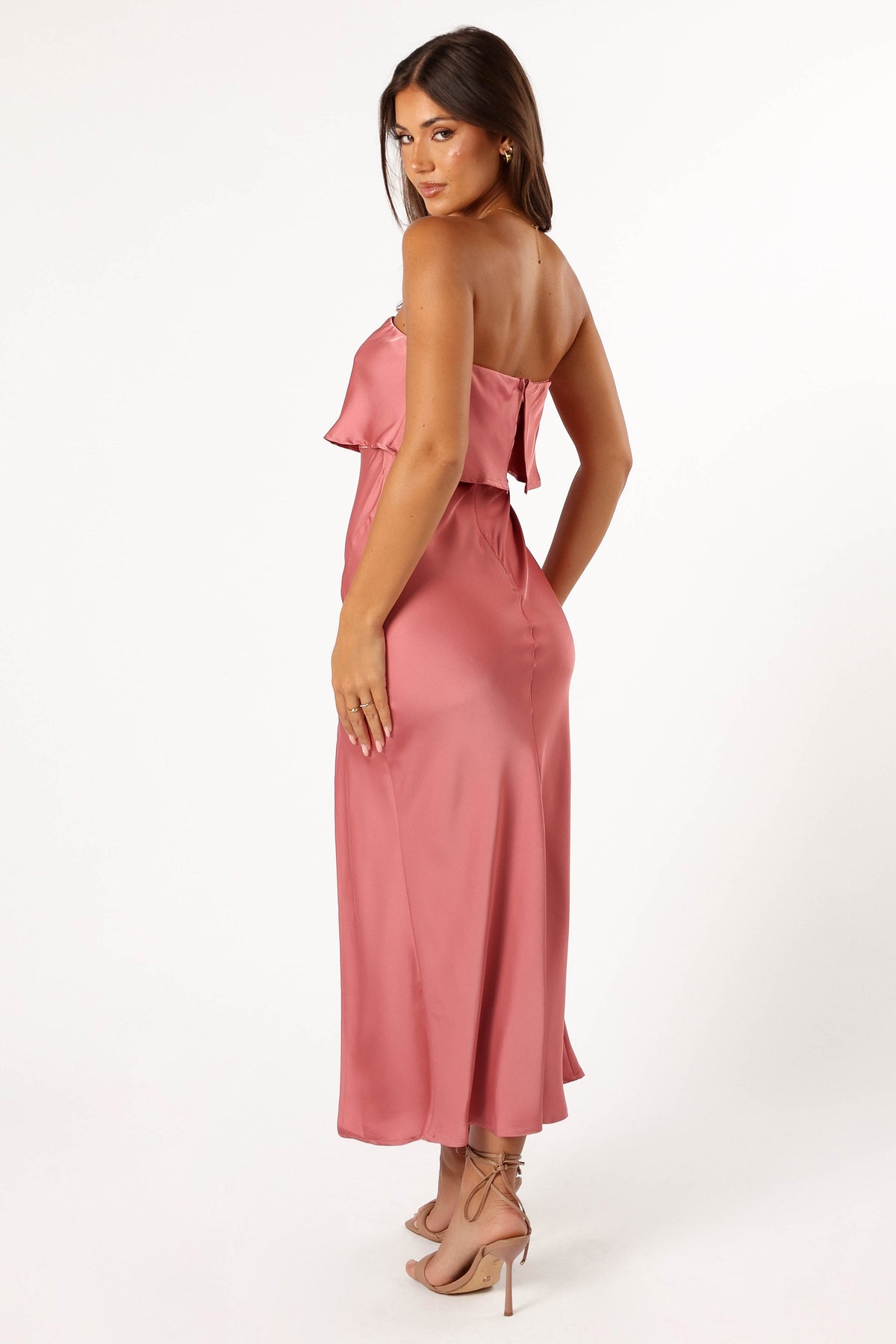 Vienna Strapless Midi Dress in Dusty Rose – view 6 of 10