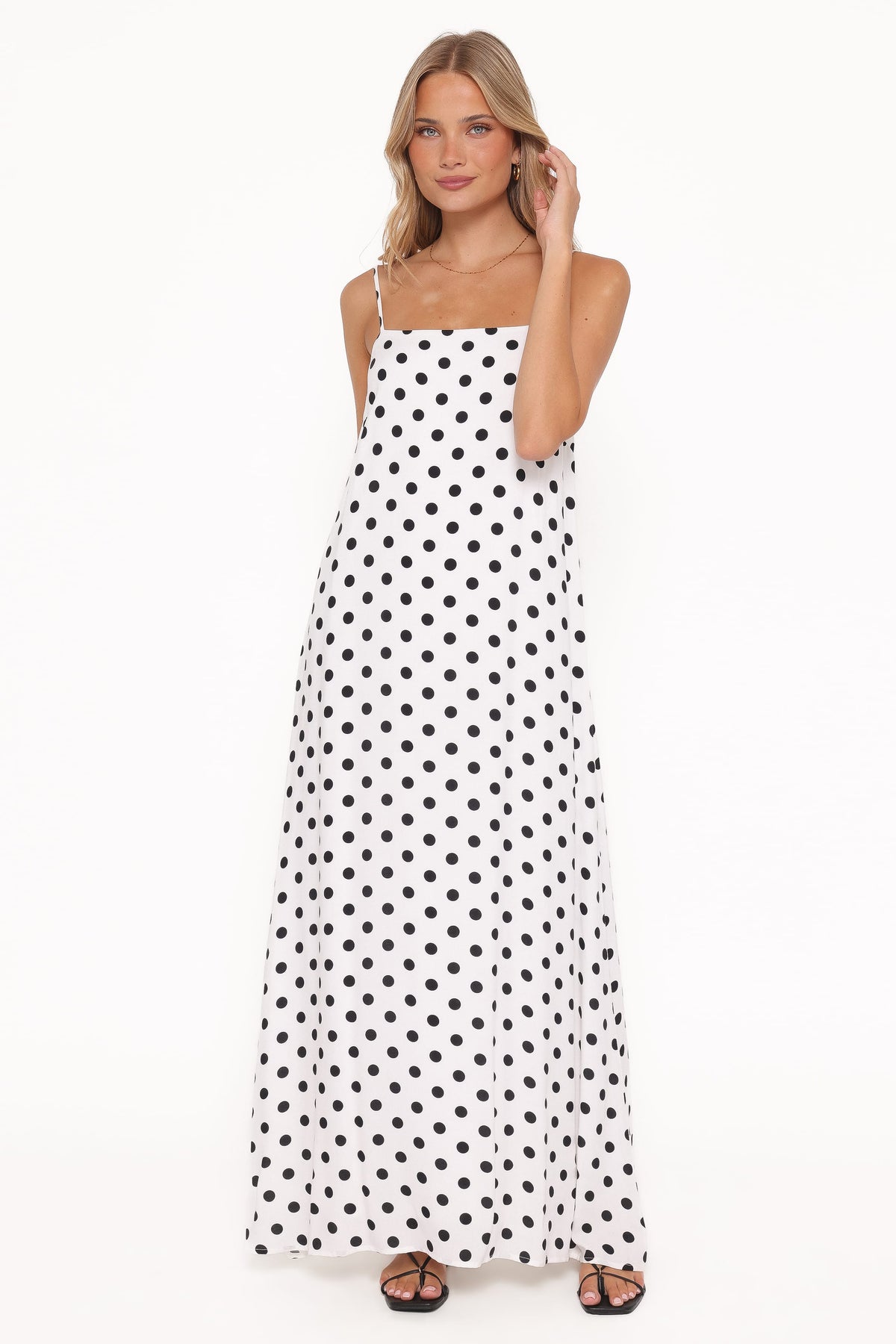 Virgo Maxi Dress in White Polka Dot – view 2 of 8