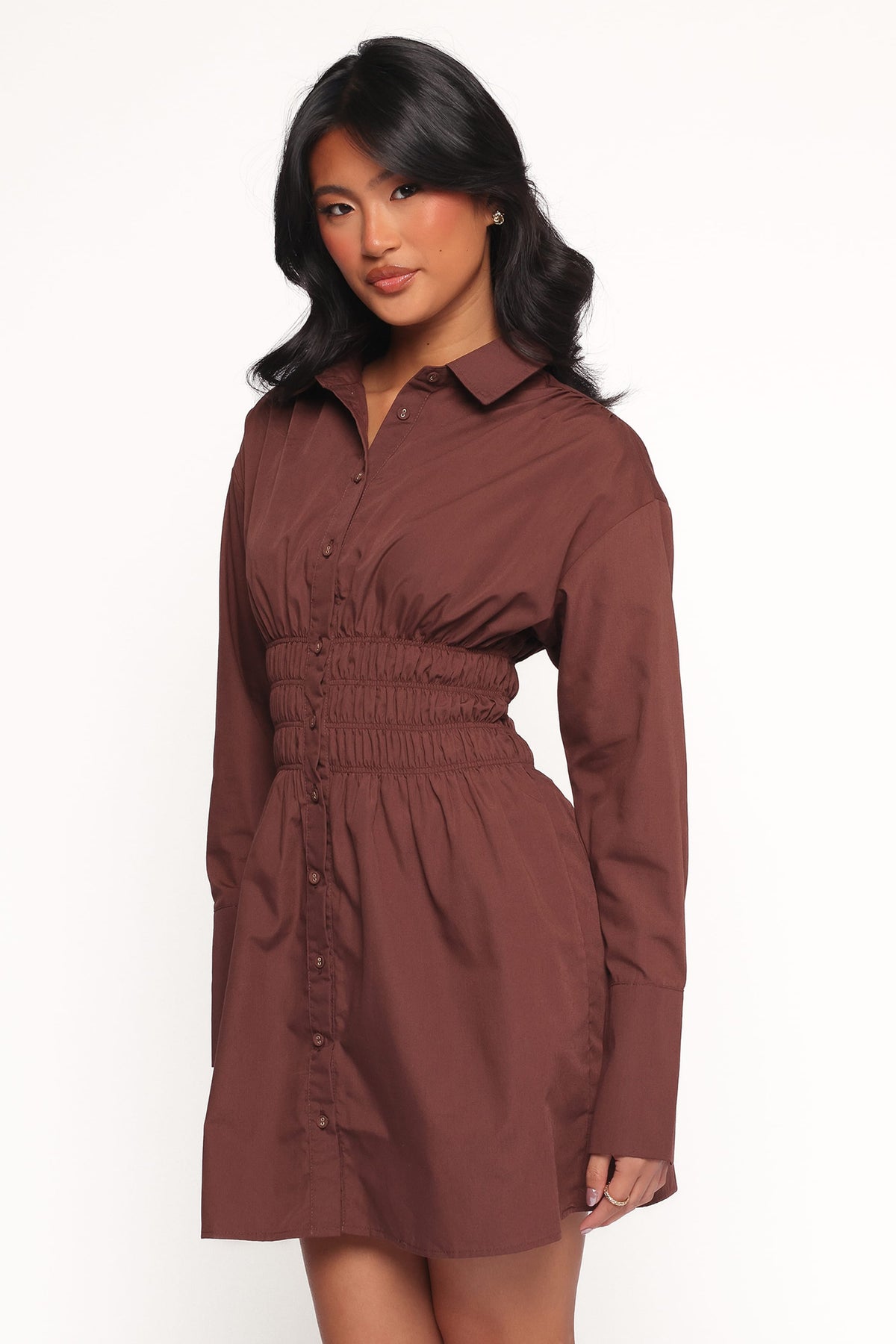 Wallace Mini Dress in Chocolate – view 3 of 6