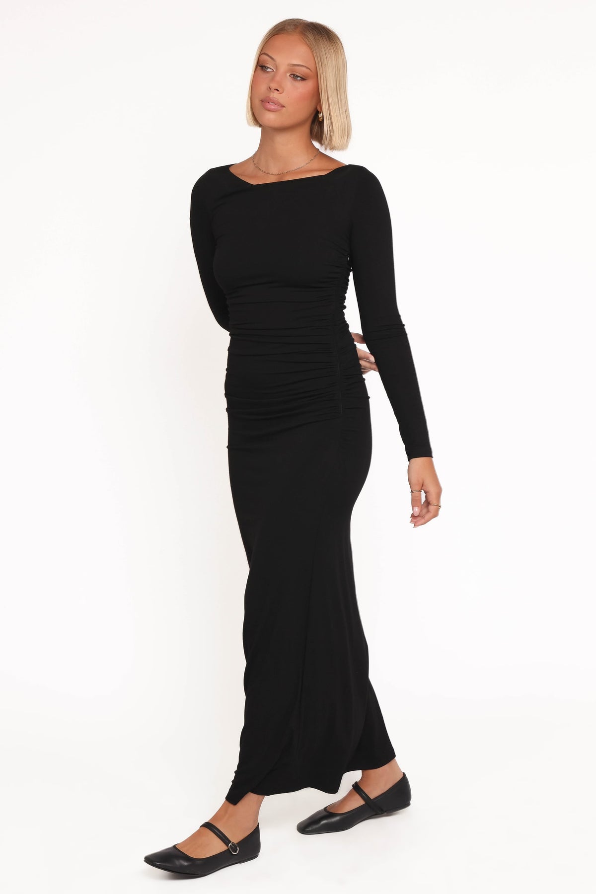 Warren Long Sleeve Maxi Dress in Black – view 3 of 6