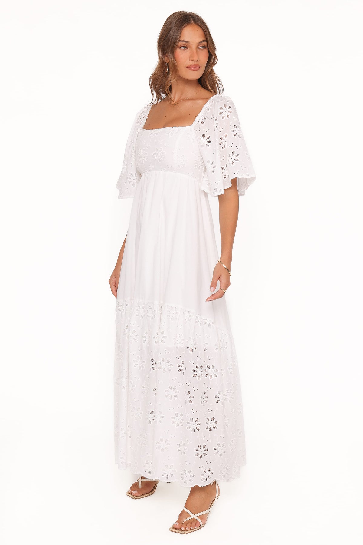Xana Maxi Dress in White Broderie – view 2 of 6