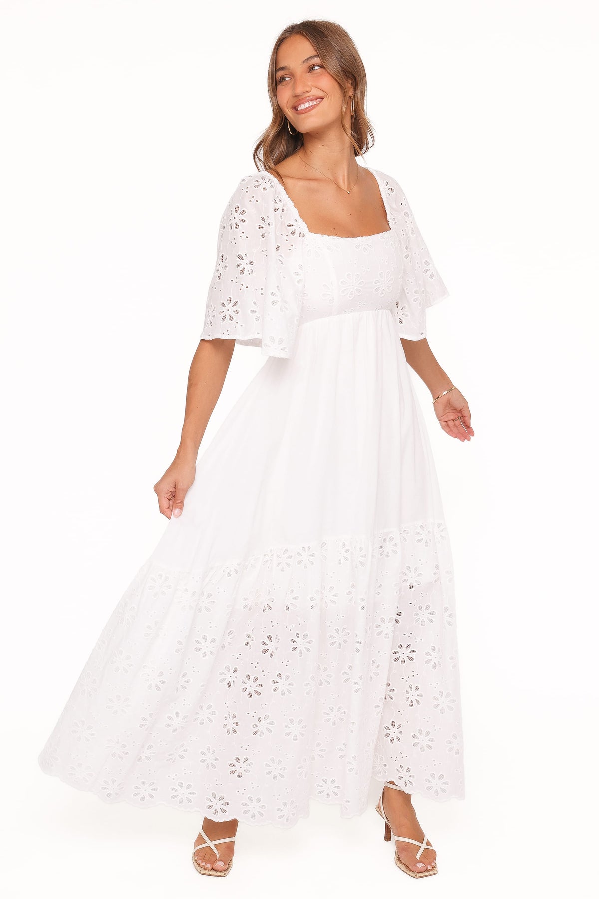 Xana Maxi Dress in White Broderie – view 4 of 6