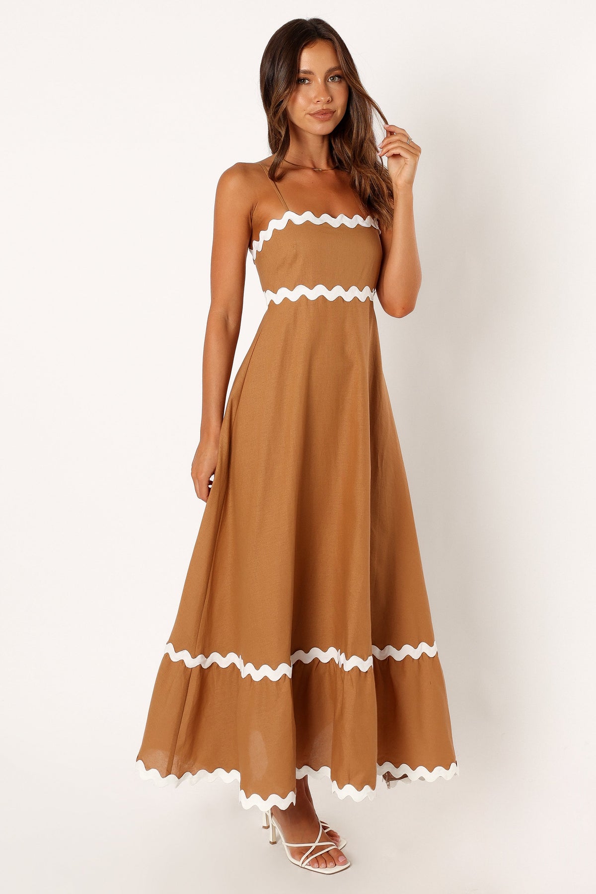 Yana Maxi Dress in Tan White – view 6 of 9