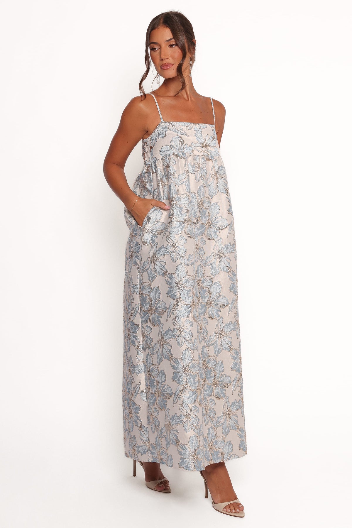 Yasmine Maxi Dress in Baby Blue Floral – view 6 of 7
