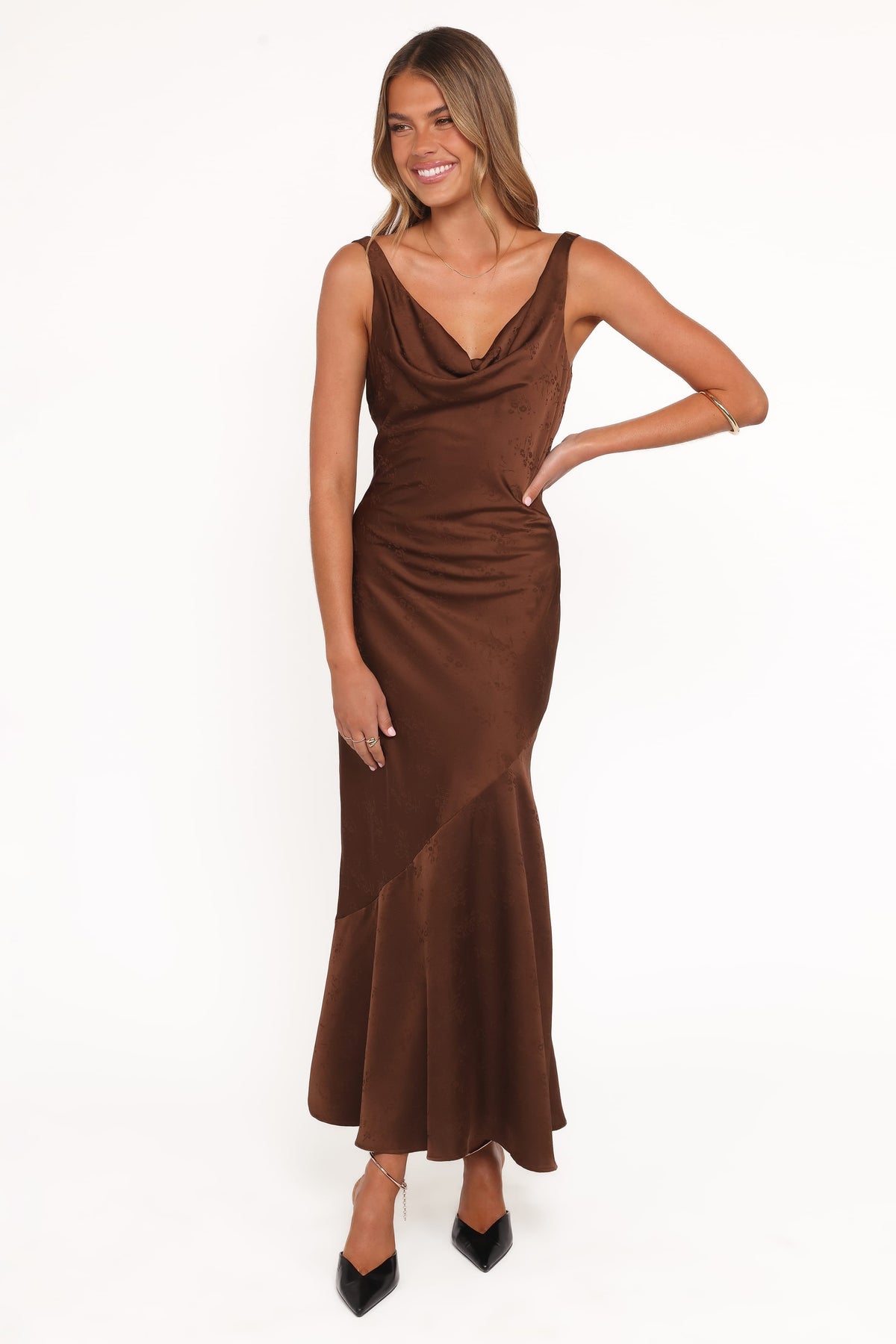 Zabrina Midi Dress in Brown Floral – view 5 of 6