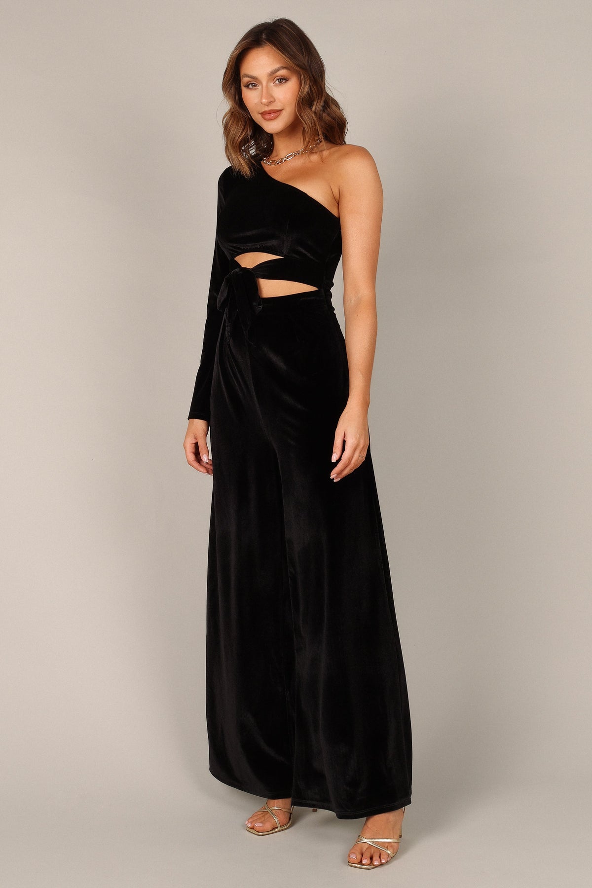 Avery Velvet Jumpsuit in Black – view 5 of 11