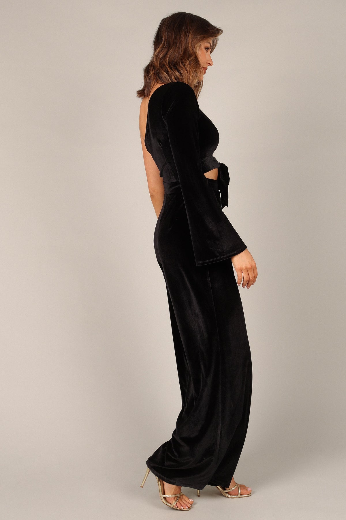 Avery Velvet Jumpsuit in Black – view 7 of 11