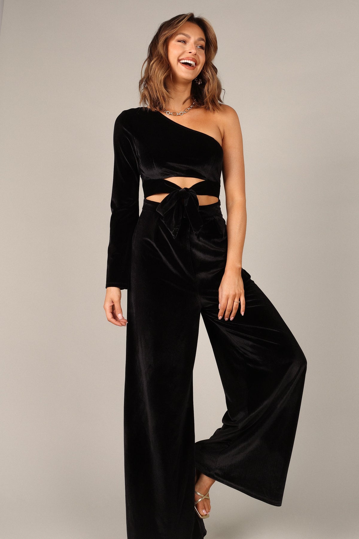 Avery Velvet Jumpsuit in Black – view 11 of 11