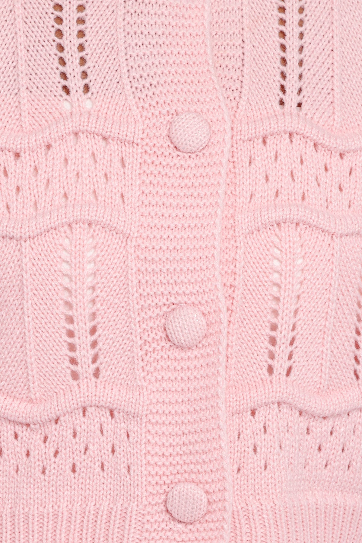 Aidy Crop Button Front Cardigan in Pink – view 6 of 6