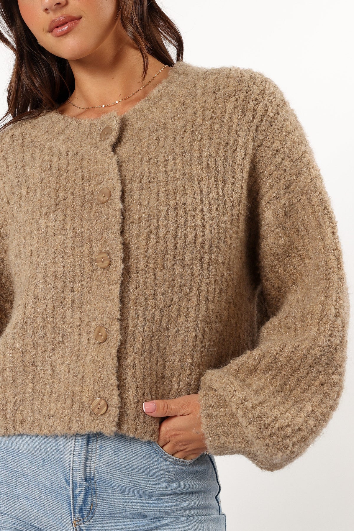 Albertine Cardigan in Latte – view 6 of 11
