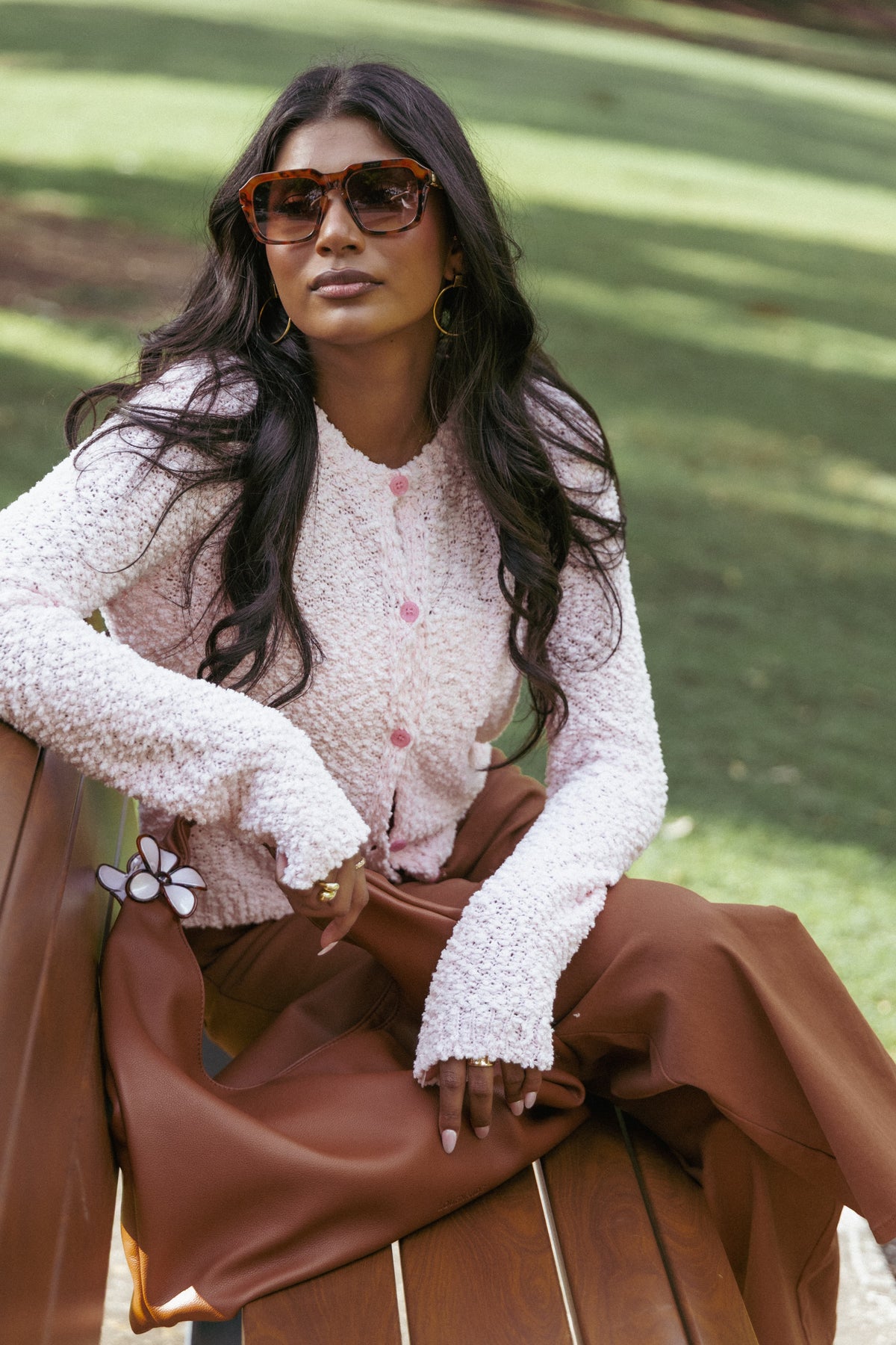 Ally Texture Cardigan in Pink – view 10 of 10