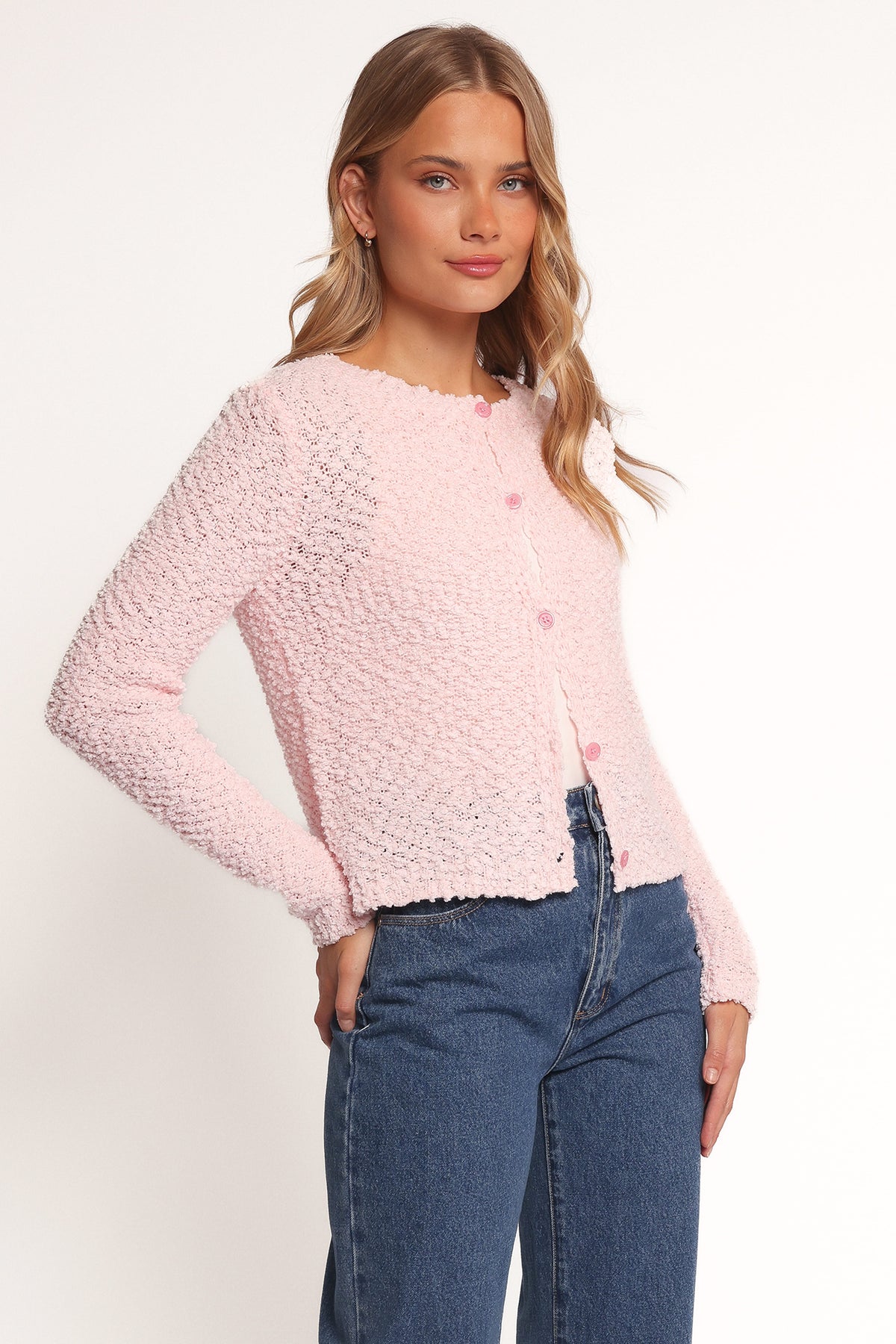 Ally Texture Cardigan in Pink – view 4 of 10
