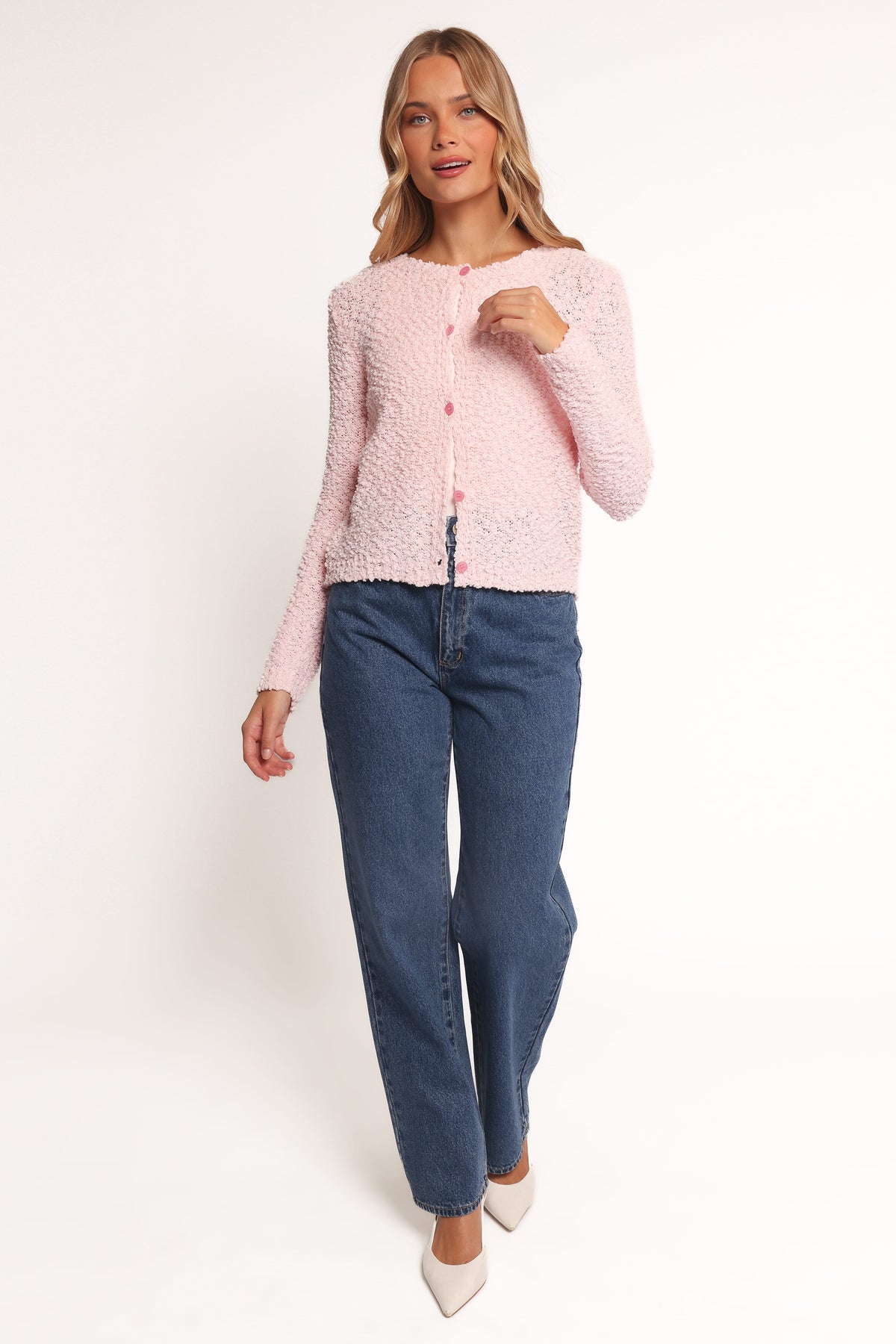 Ally Texture Cardigan in Pink – view 5 of 10