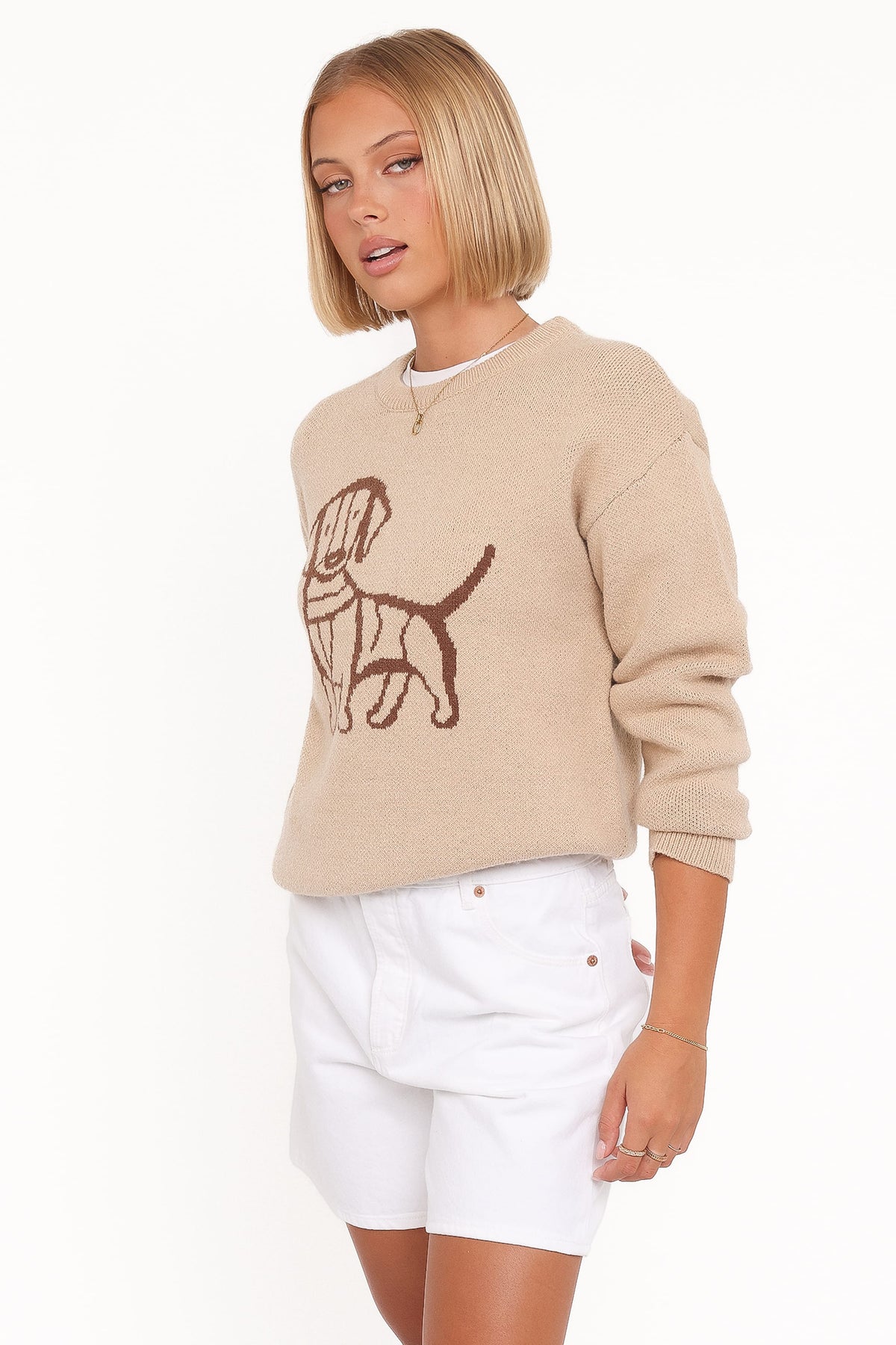 Amber Dachshund Sweater in Beige – view 4 of 8