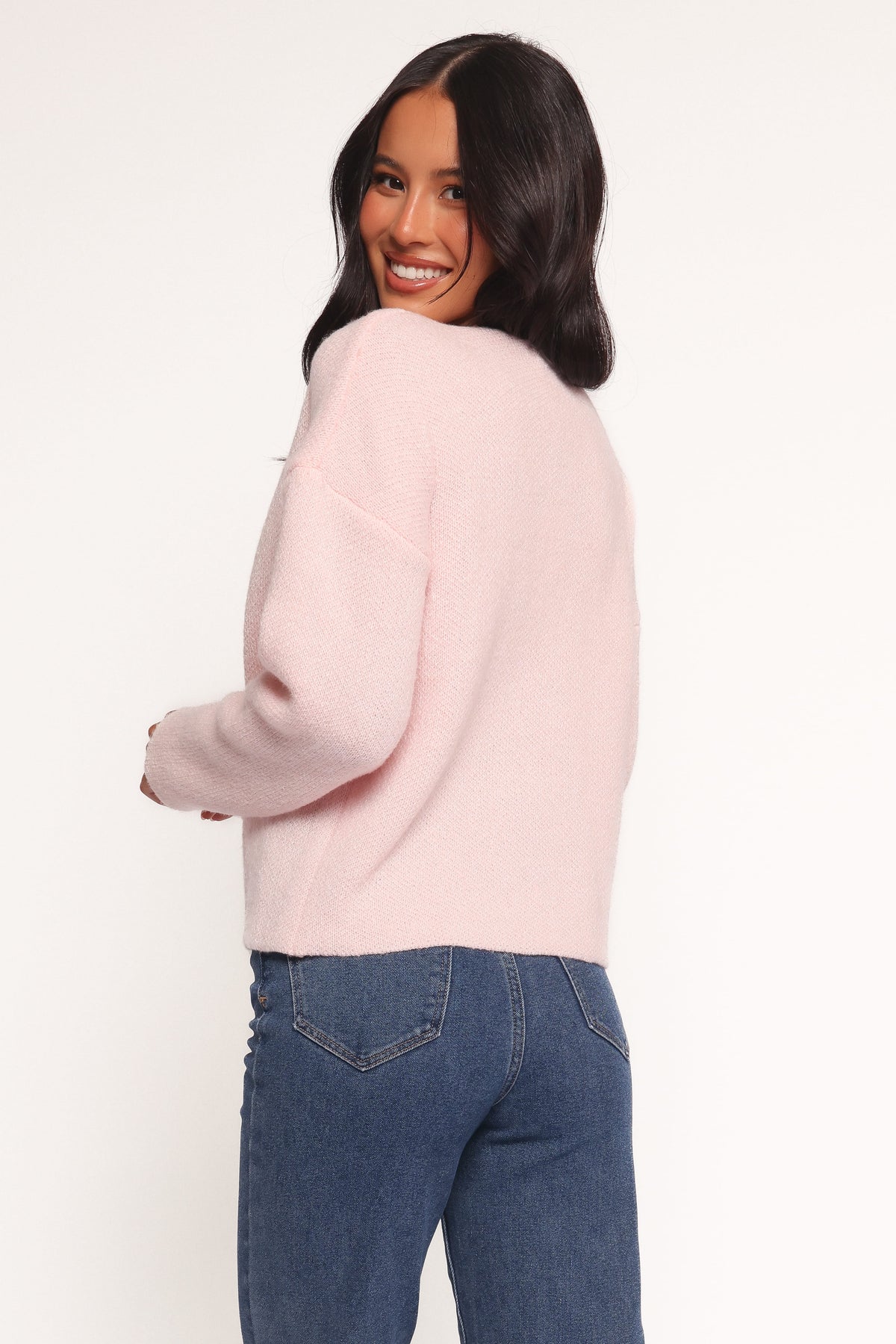 Arden Bow Cardigan in Pink – view 4 of 6