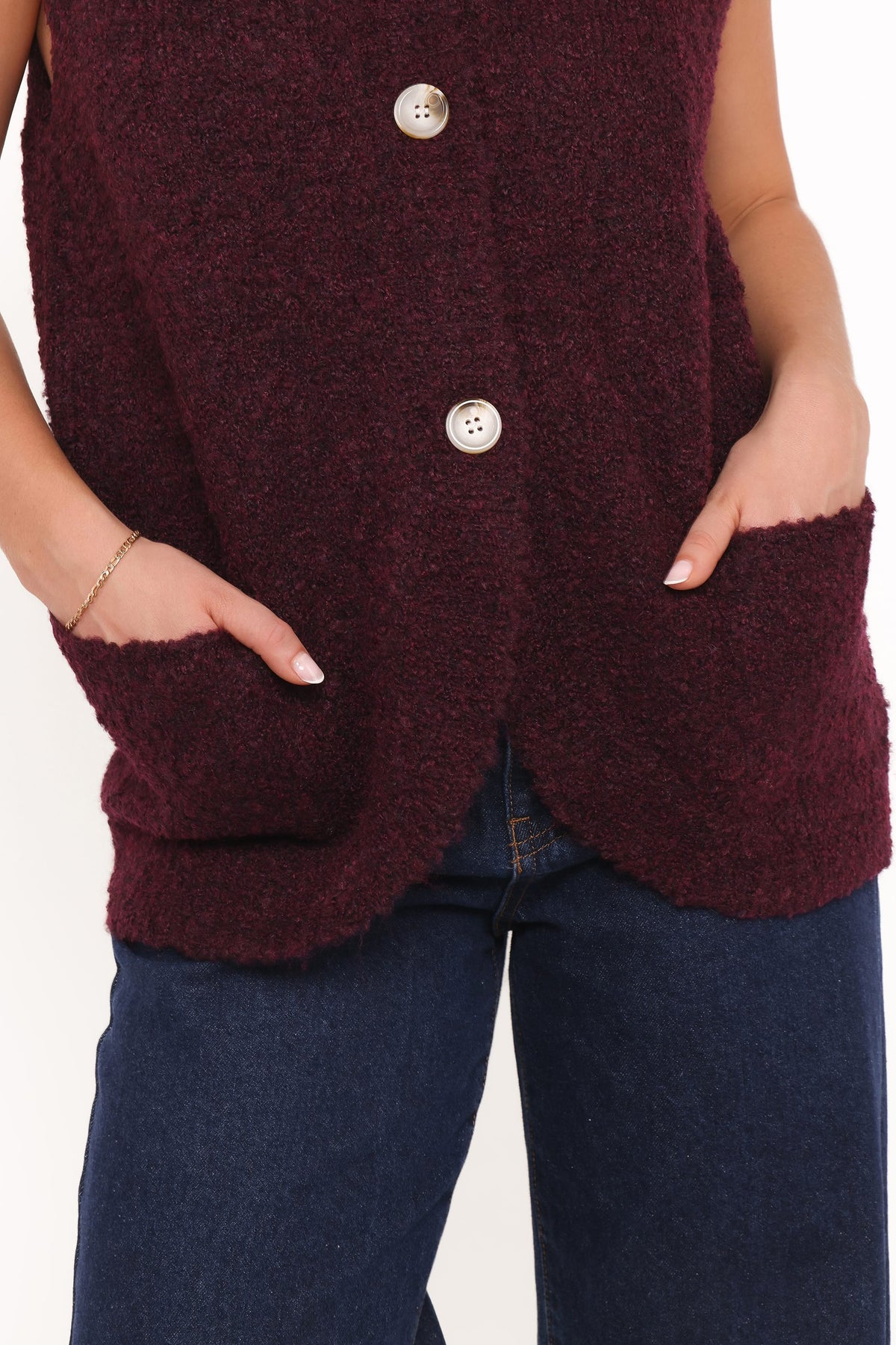 Avery Knit Vest in Wine – view 3 of 8