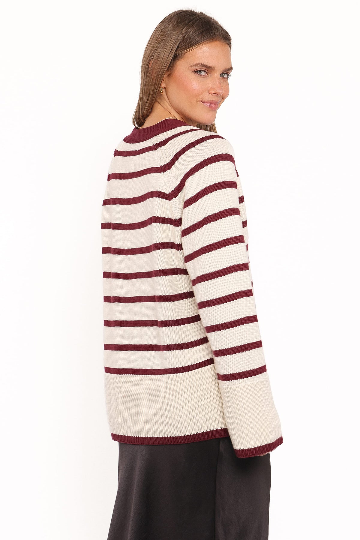 Aydee Cardigan in Cherry Stripe – view 5 of 7