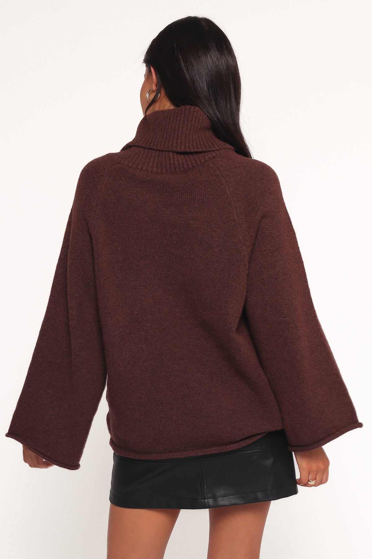Bindy Cowlneck Knit Sweater in Brown – view 6 of 10
