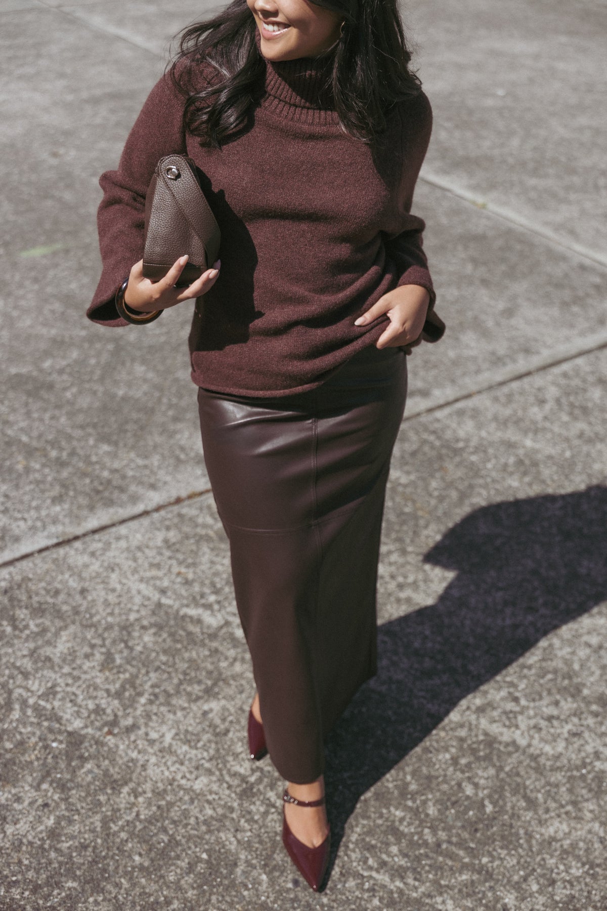 Bindy Cowlneck Knit Sweater in Brown – view 10 of 10