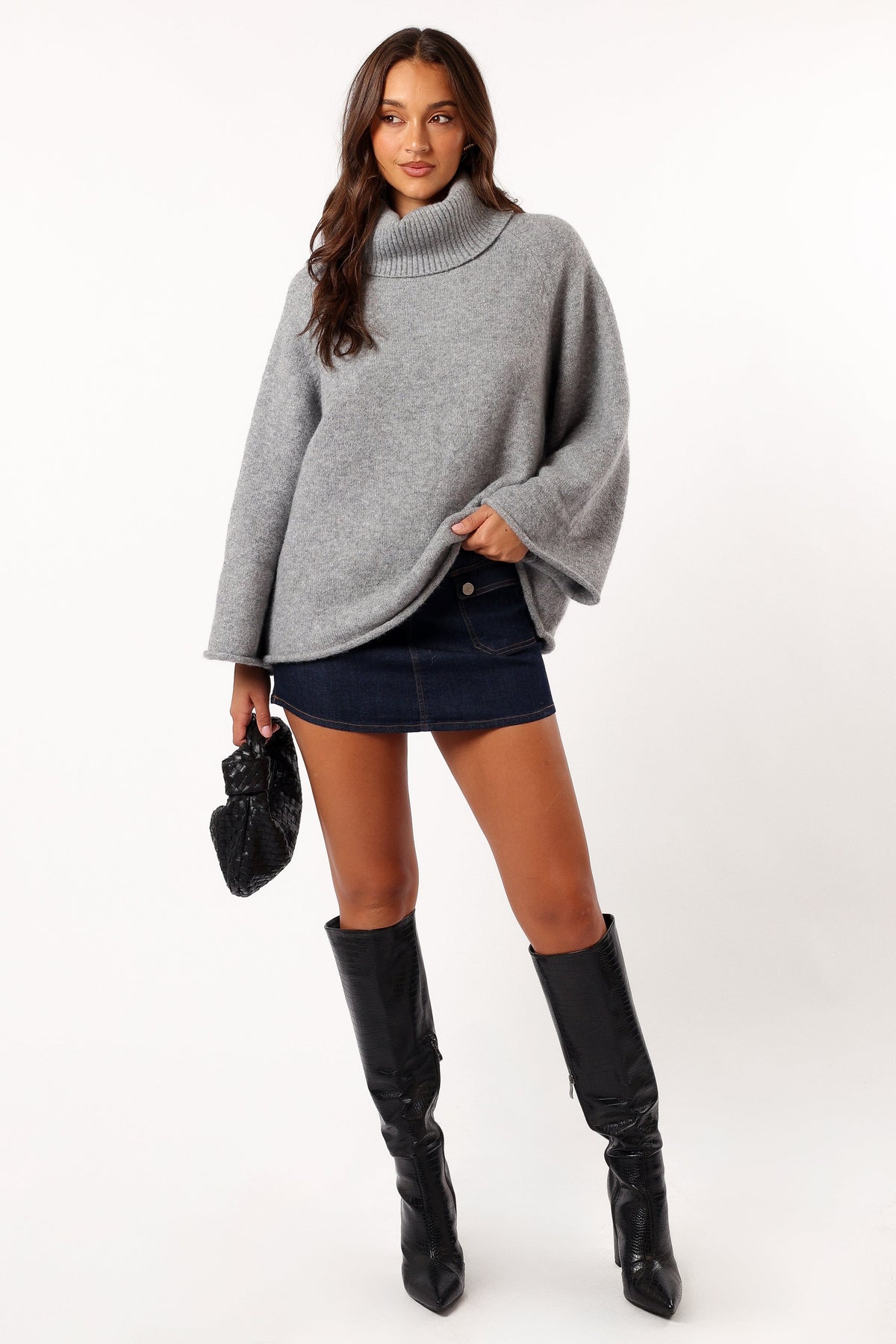 Bindy Cowlneck Knit Sweater in Grey Marle – view 1 of 8