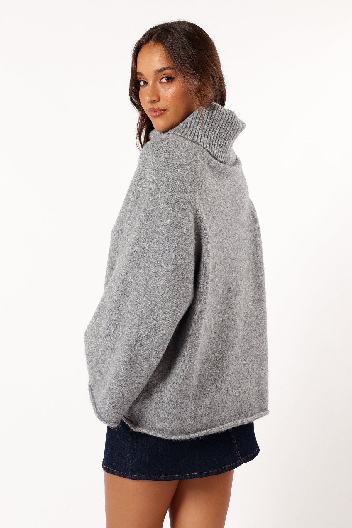 Bindy Cowlneck Knit Sweater in Grey Marle – view 5 of 8