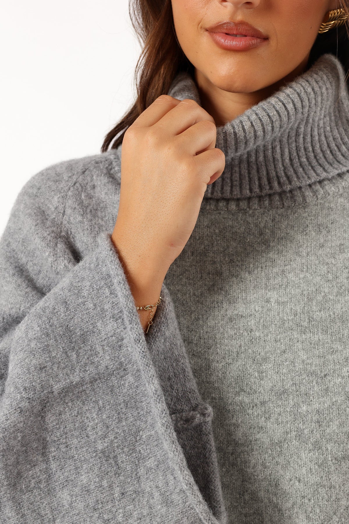 Bindy Cowlneck Knit Sweater in Grey Marle – view 8 of 8