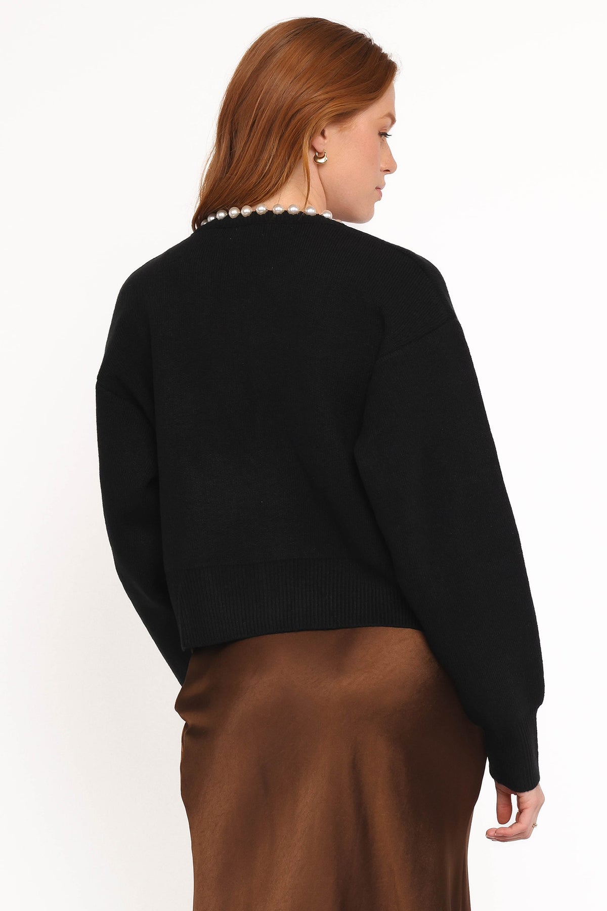 Bloom Pearl Knit Cardigan in Black – view 4 of 7