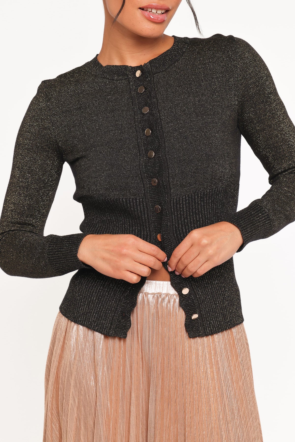 Briar Lurex Cardigan in Black – view 3 of 8