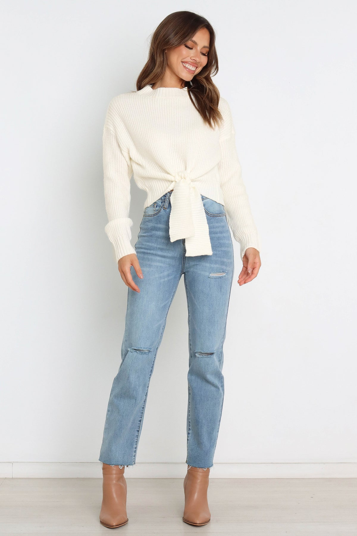 Captivate Knit Sweater in Cream – view 4 of 10