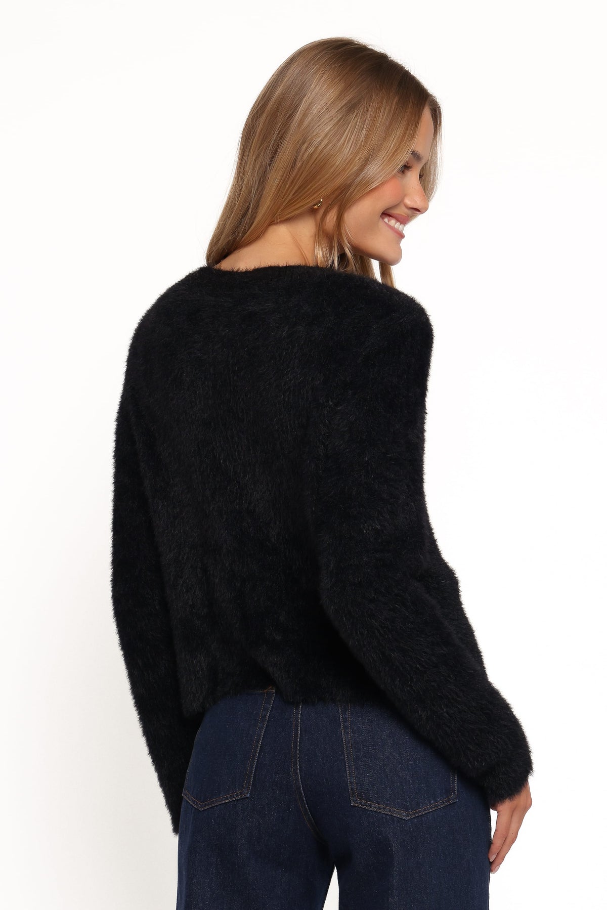 Donna Flower Button Cardigan in Black – view 4 of 6