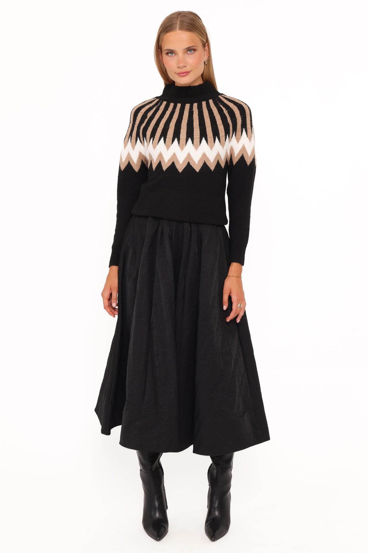 Donner Fairisle Mockneck Sweater in Black – view 5 of 6