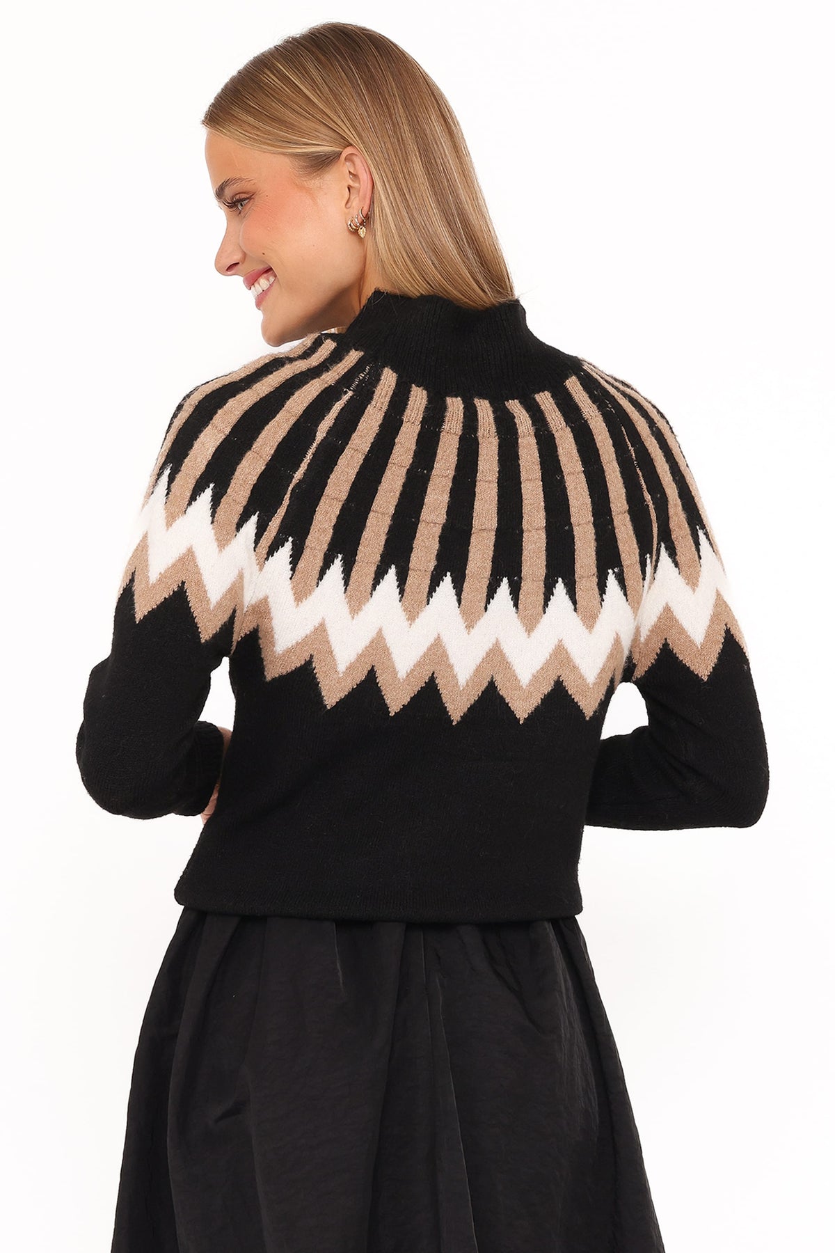 Donner Fairisle Mockneck Sweater in Black – view 4 of 6