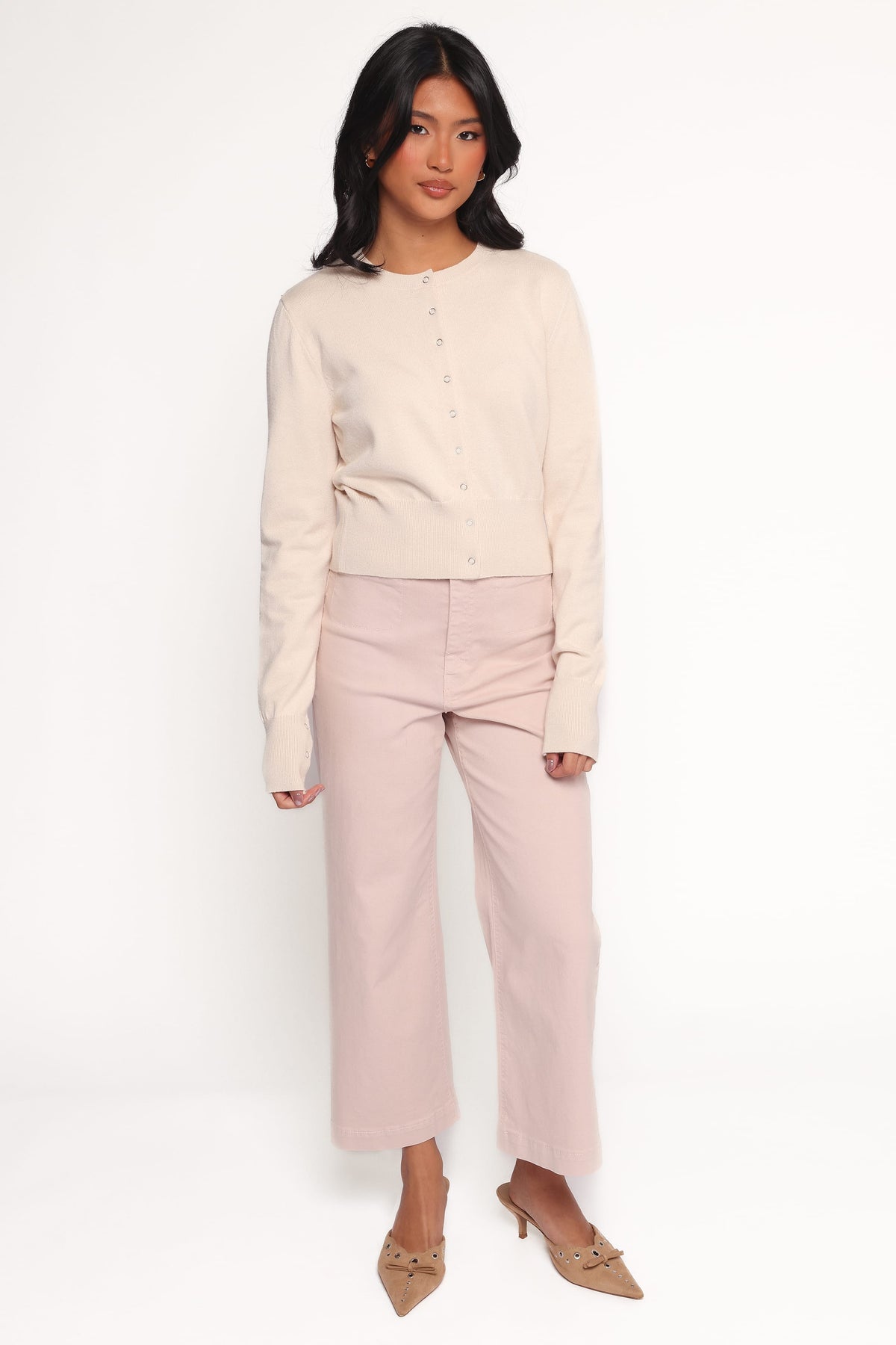 Elita Fitted Cardigan in Cream – view 5 of 7