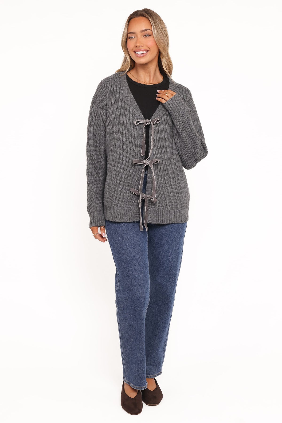 Hammond Tie Up Cardigan in Grey – view 5 of 6