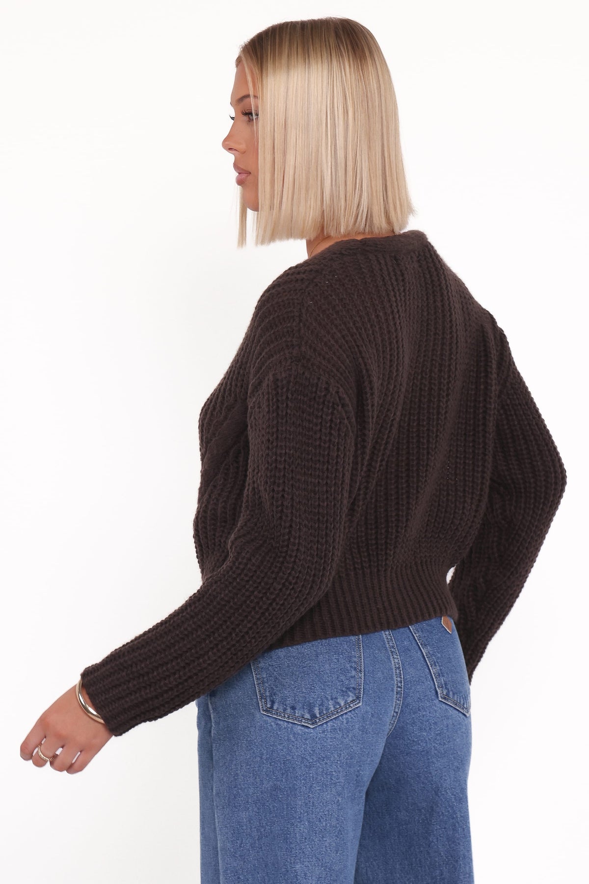 Henderson Thick Knit Cardigan in Brown – view 4 of 6