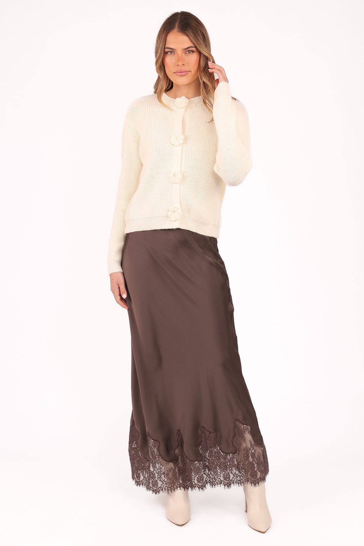 Jones Rosette Cardigan in Cream – view 6 of 7