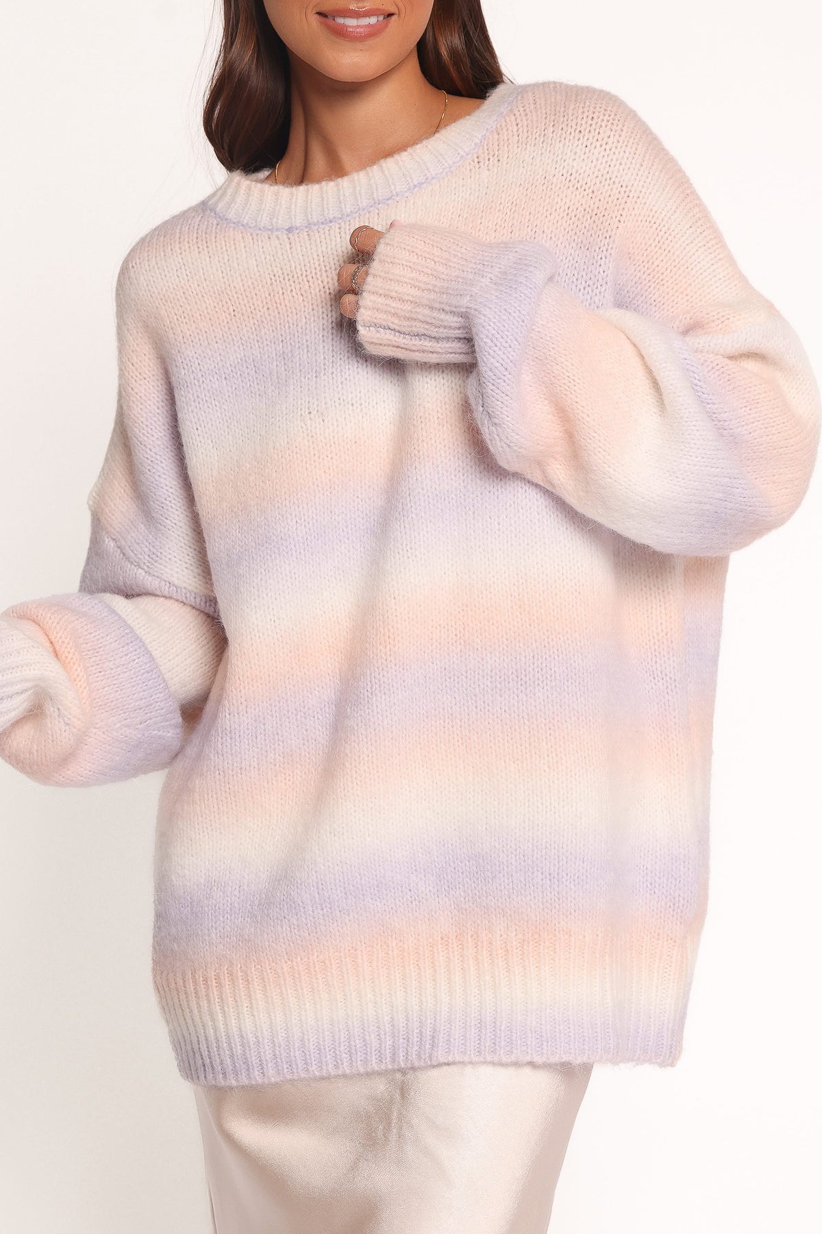 Joy Knit Sweater in Lavender Stripe – view 6 of 7