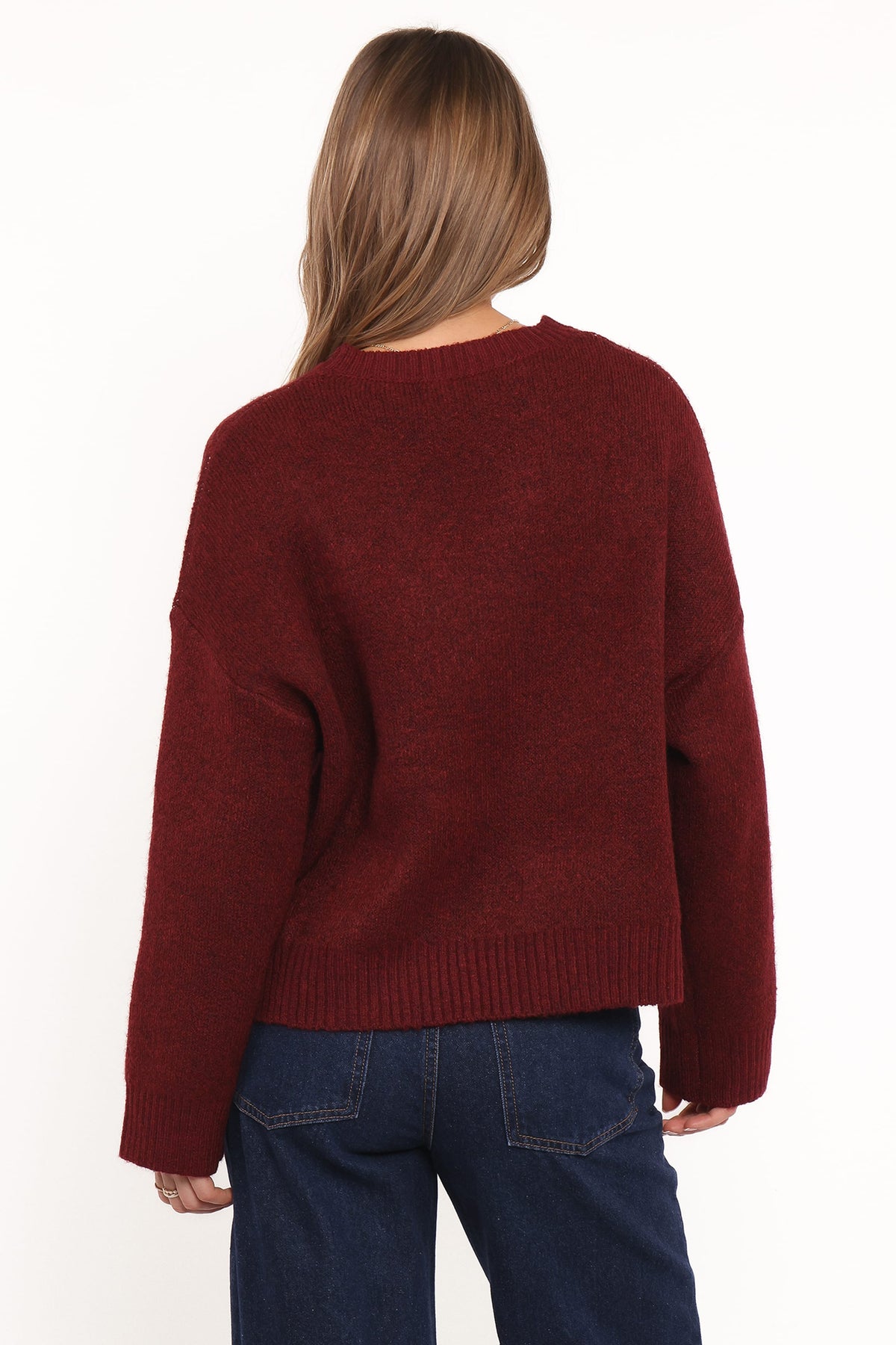 Kaori Bow Sweater in Burgundy – view 4 of 6